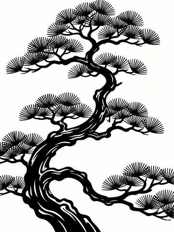 传统东方风格的松树枝干2