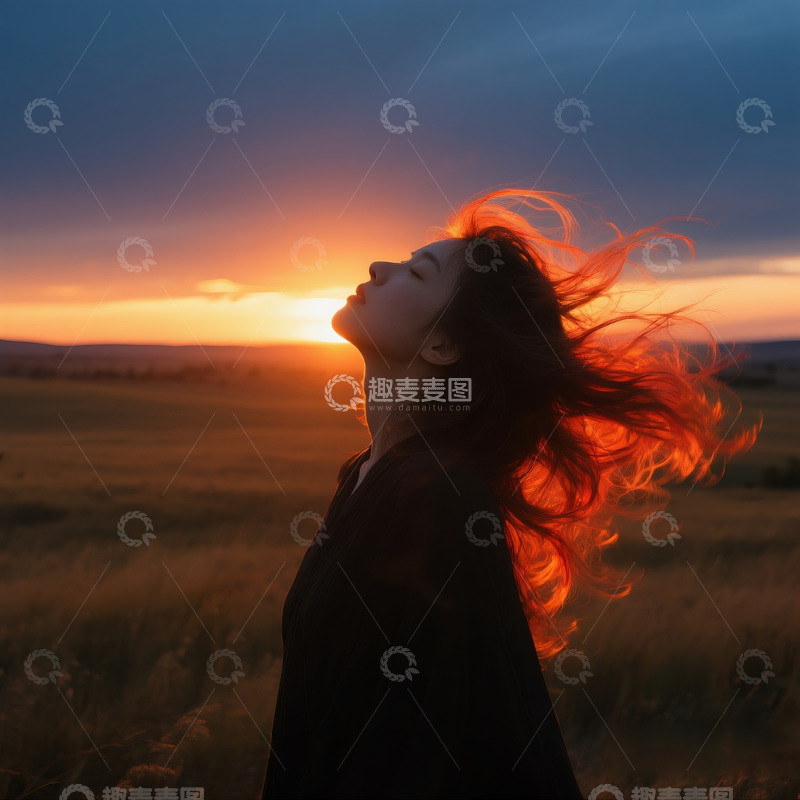 高清大图下载【趣麦麦图】广袤的原野 朦胧的剪影