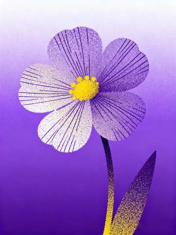 极简实验性平面插画花朵4