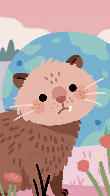 粉系星球下的软萌小狮子