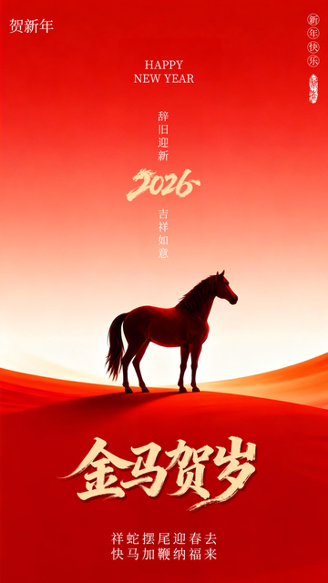 春节简约马年海报
