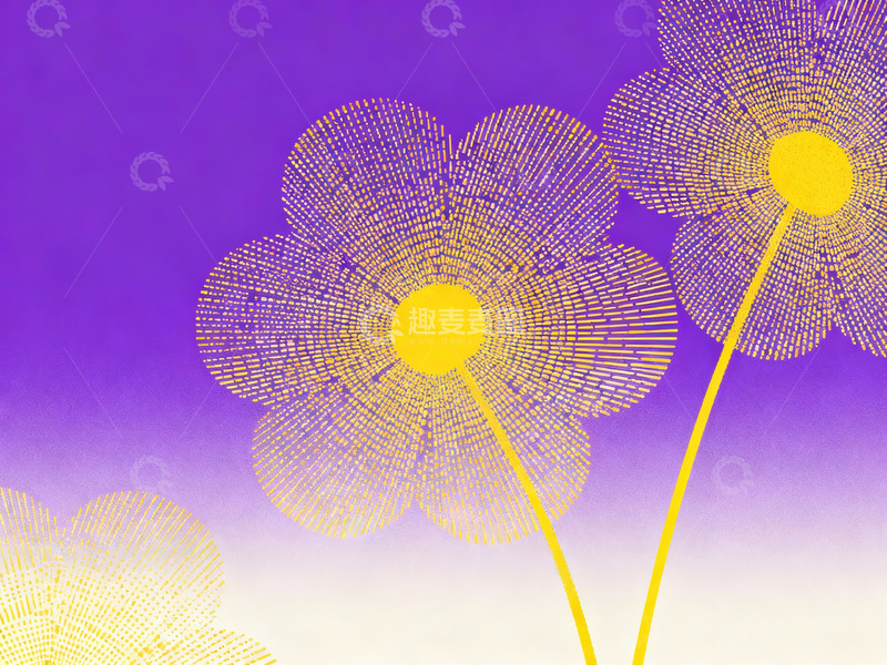 高清大图下载【趣麦麦图】-极简实验性平面插画花朵2