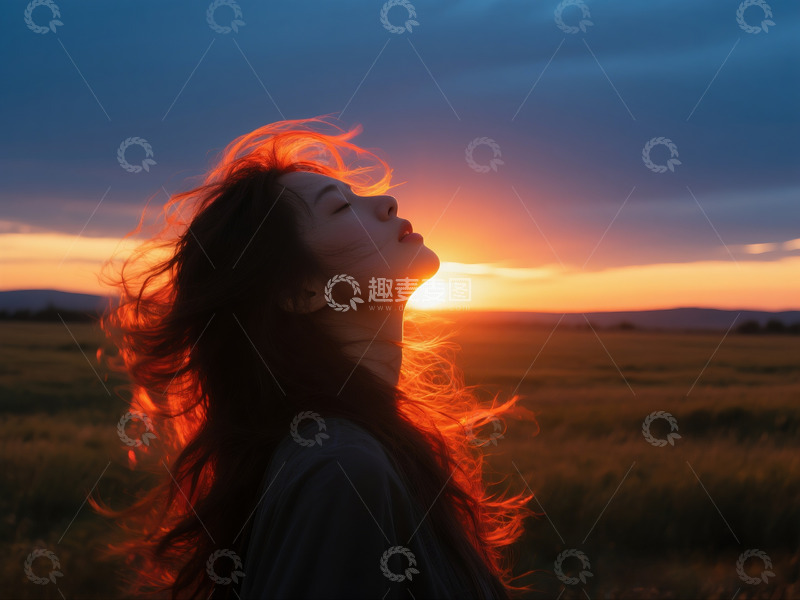 高清大图下载【趣麦麦图】广袤的原野 朦胧的剪影2