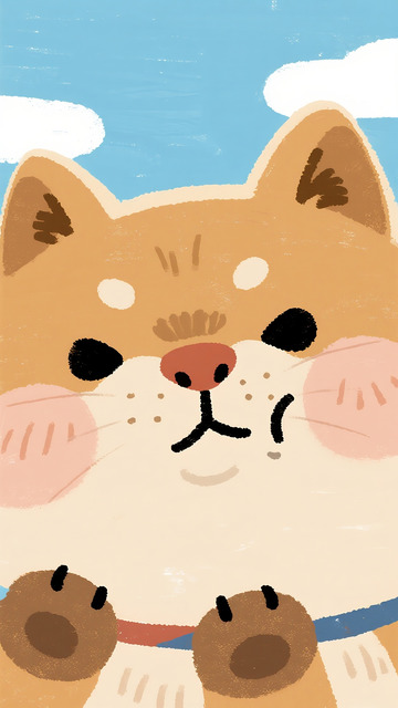 圆滚滚大脸萌狗的治愈特写