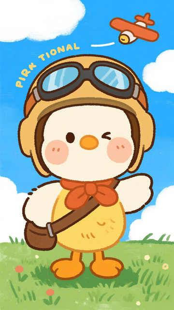 俏皮小鸭飞行员的晴空冒险