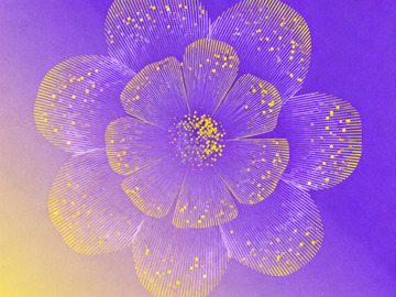 极简实验性平面插画花朵5