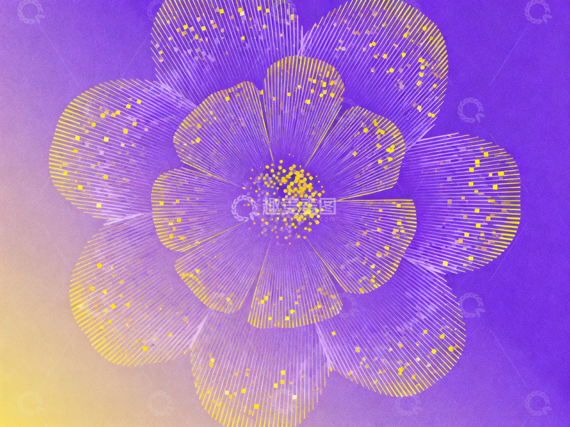 高清大图下载【趣麦麦图】极简实验性平面插画花朵5