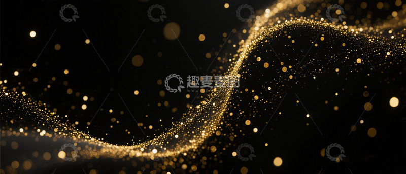 高清大图下载【趣麦麦图】金色粒子波浪动态