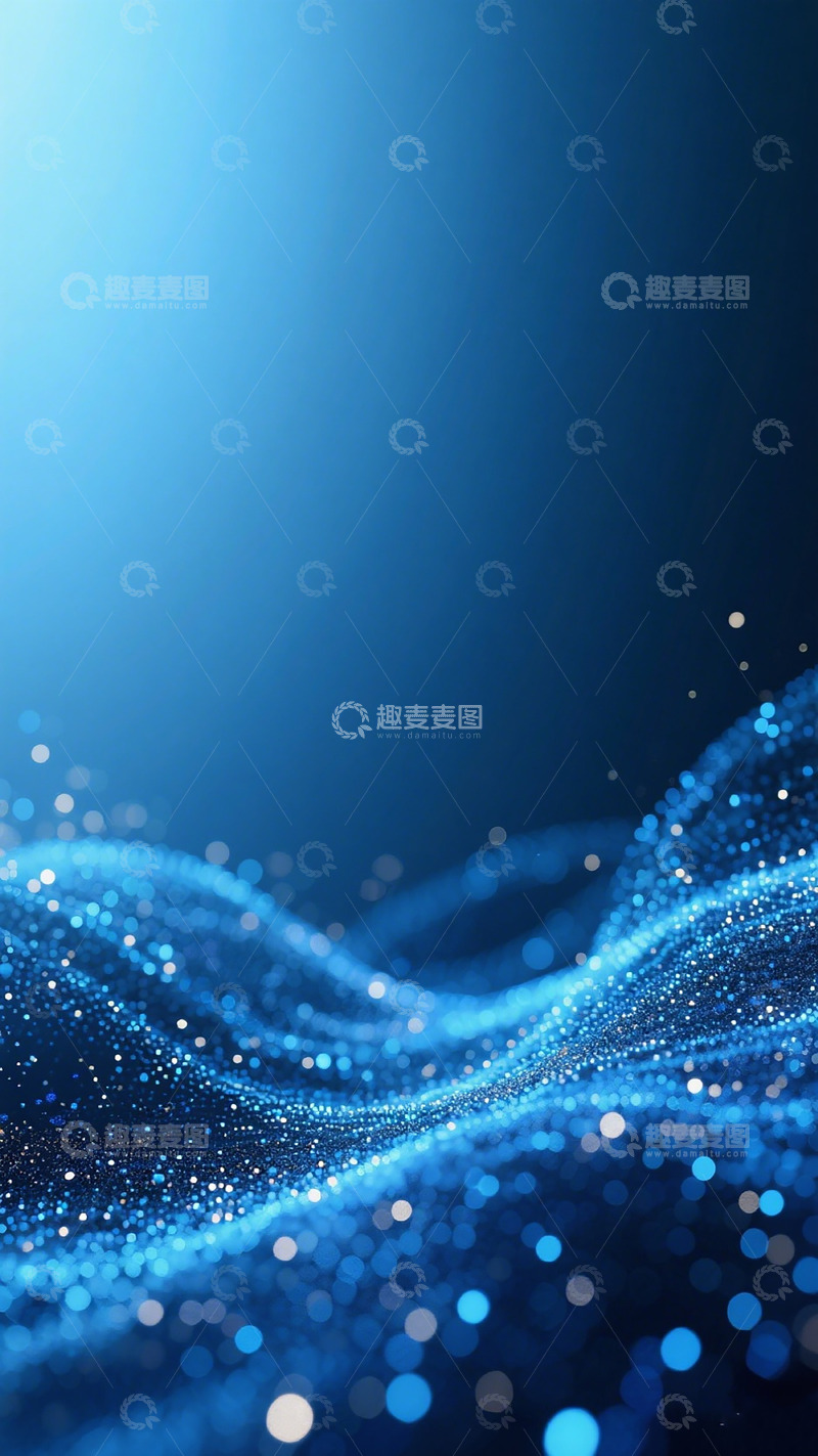 高清大图下载【趣麦麦图】蓝色光点流动背景图