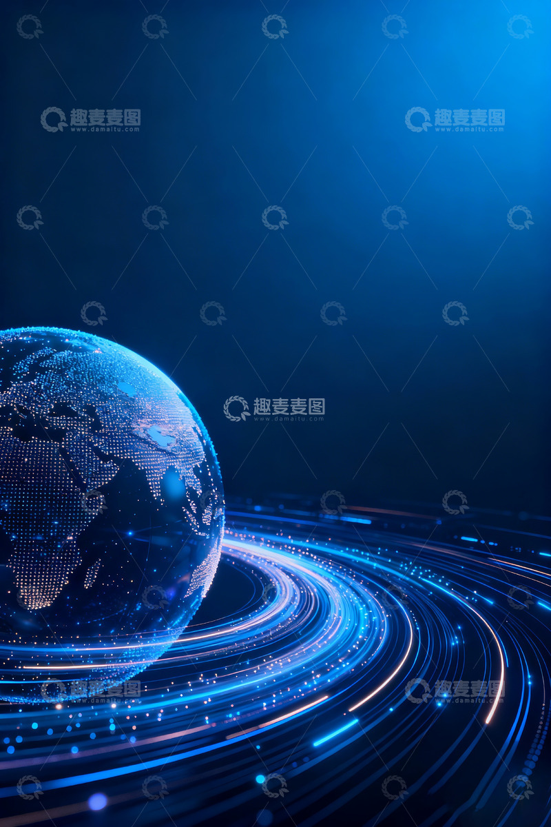 高清大图下载【趣麦麦图】-未来科技感星球kv背景