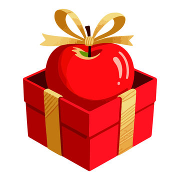 卡通风格苹果礼盒礼物设计元素