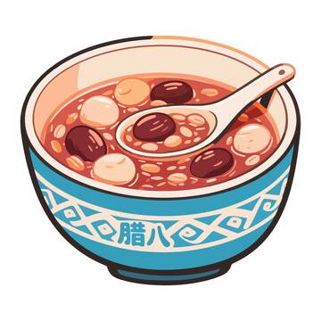 腊八粥插画矢量图