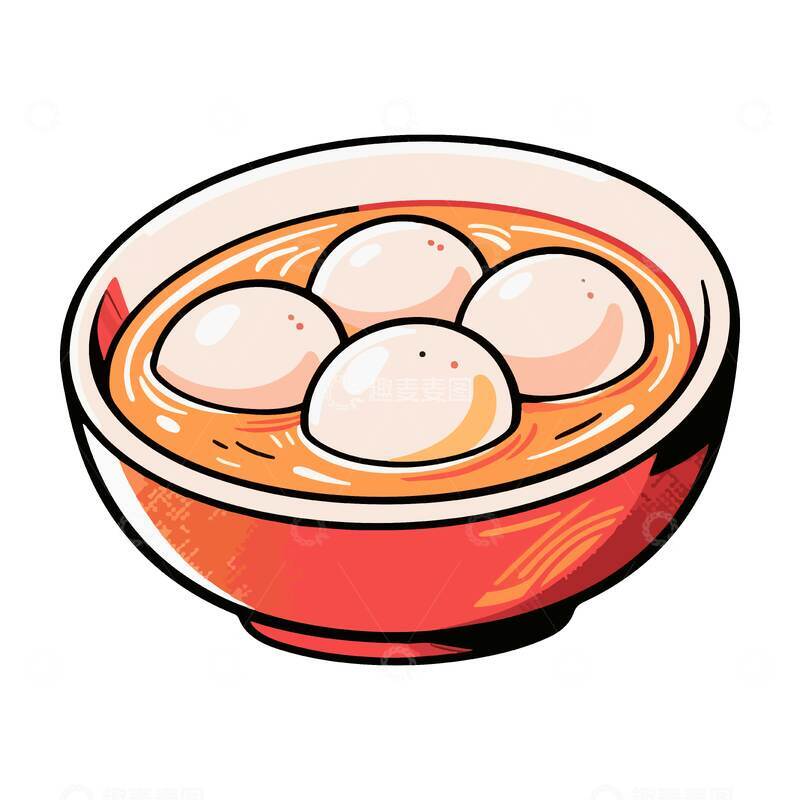 源文件下载【趣麦麦图】卡通汤圆美食插画