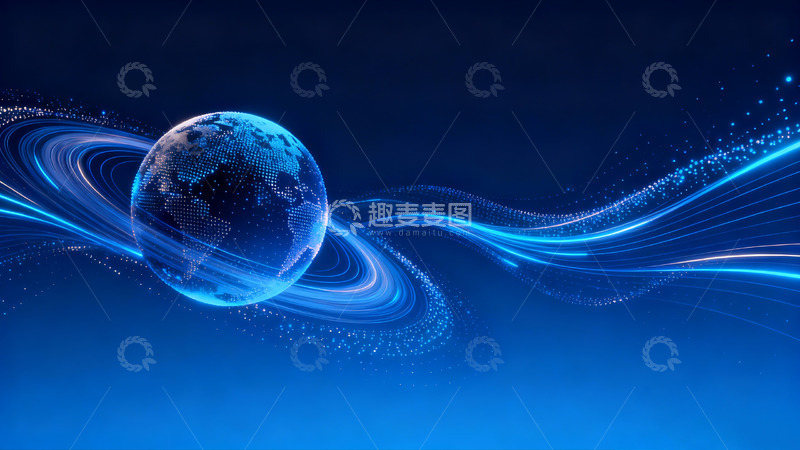 高清大图下载【趣麦麦图】-未来科技感星球kv背景3