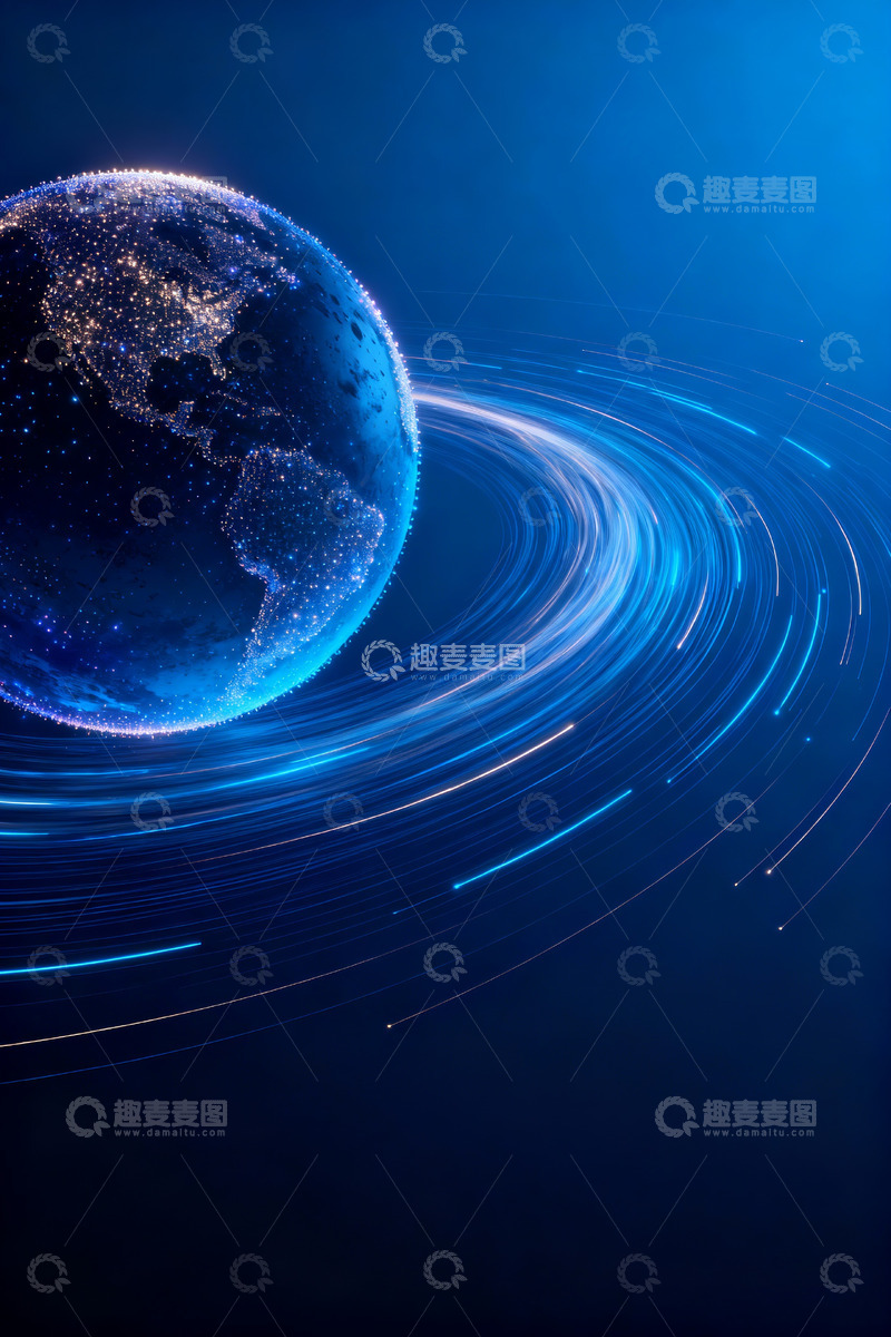 高清大图下载【趣麦麦图】-未来科技感星球kv背景5