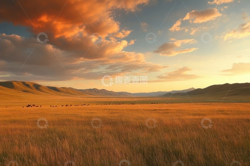 高清大图下载【趣麦麦图】秋季荒原草原风景