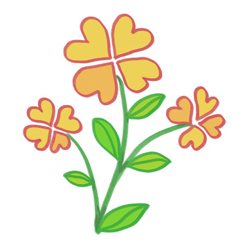 卡通风花卉插画设计元素