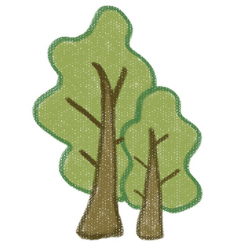 卡通树木刺绣图案