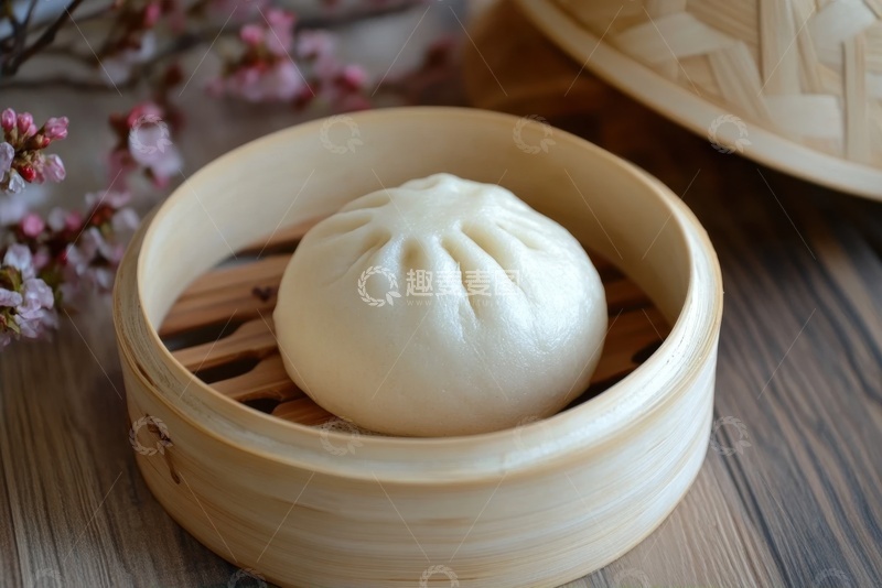 高清大图下载【趣麦麦图】一个大蒸包美食摄影