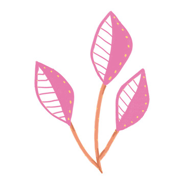 粉色卡通植物插画