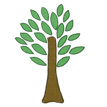 简约卡通树木图案插画