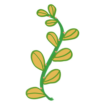 卡通植物插画设计元素