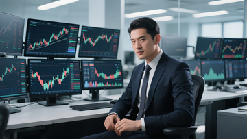 金融精英办公桌前肖像