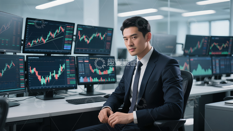 高清大图下载【趣麦麦图】金融精英办公桌前肖像