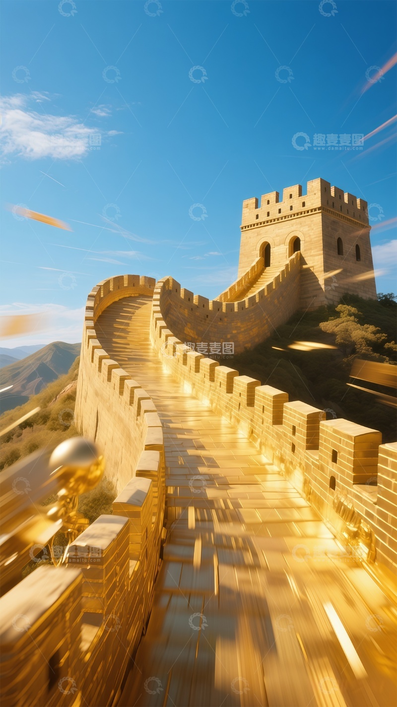 高清大图下载【趣麦麦图】金光长城壮丽景观
