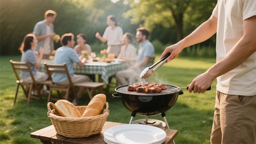 户外烧烤聚会场景元素