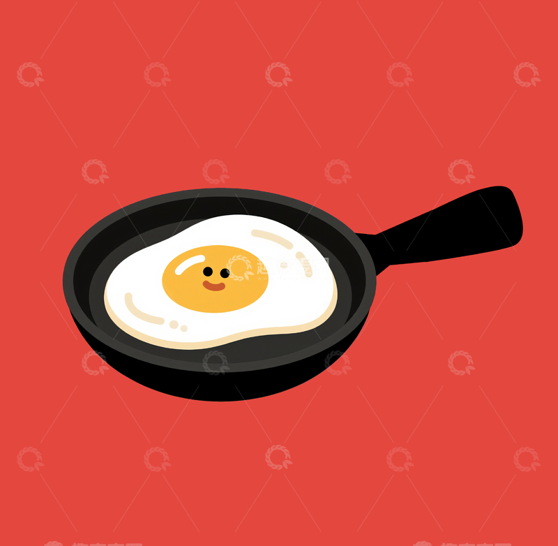 源文件下载【趣麦麦图】卡通拟人煎蛋