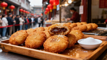 炸糕  豆沙   里糯  