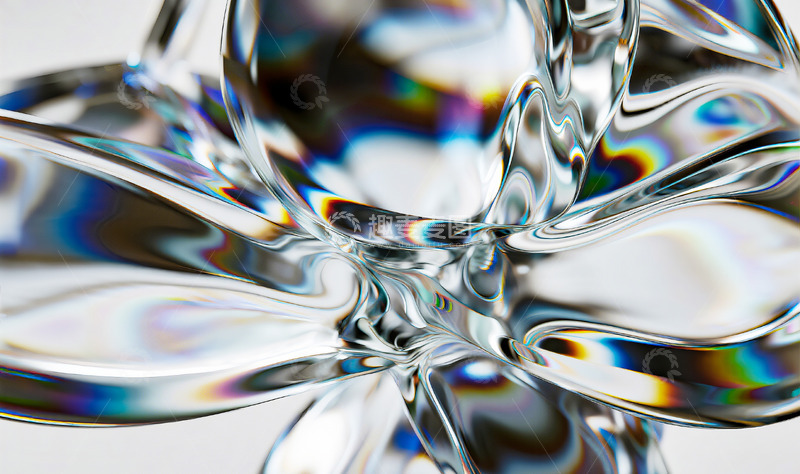 高清大图下载【趣麦麦图】液态玻璃材质抽象科技未来感背景6