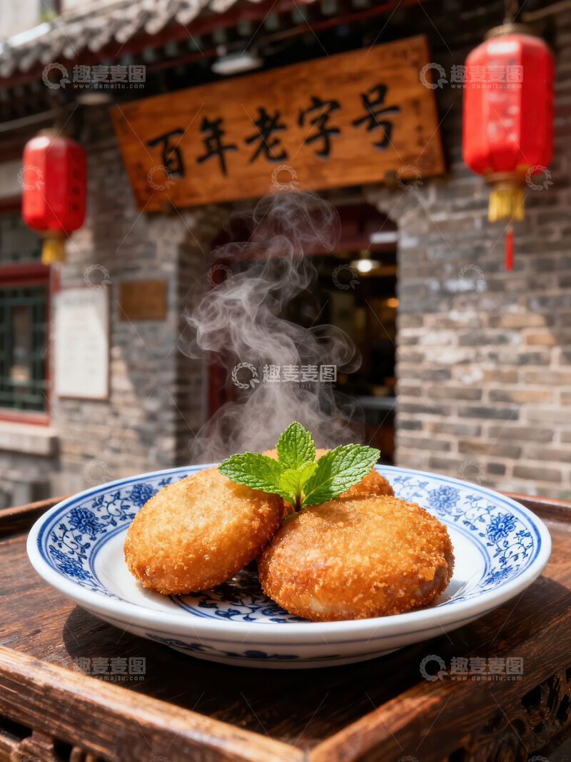 高清大图下载【趣麦麦图】炸糕  外脆  技艺   