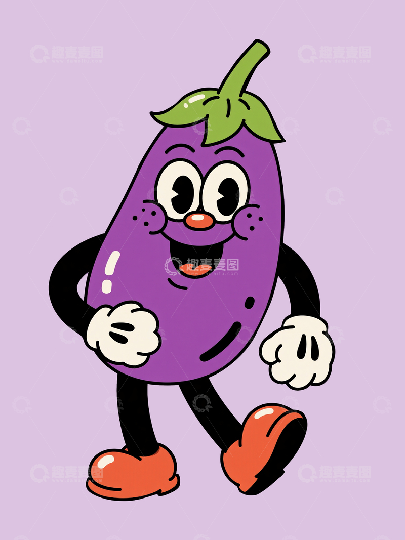 源文件下载【趣麦麦图】卡通拟人茄子