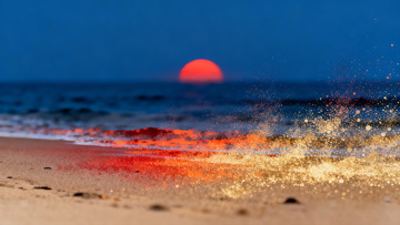 粒子弥散组成的清晨的海滩3