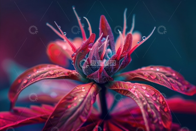 高清大图下载【趣麦麦图】盛开的红色植物叶片