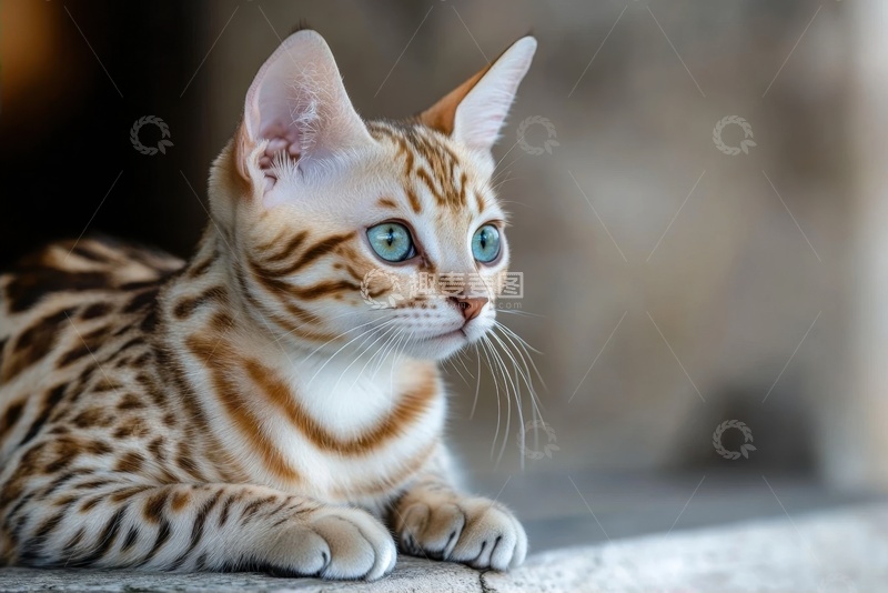 高清大图下载【趣麦麦图】一只可爱的豹猫特写摄影