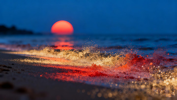 粒子弥散组成的清晨的海滩2