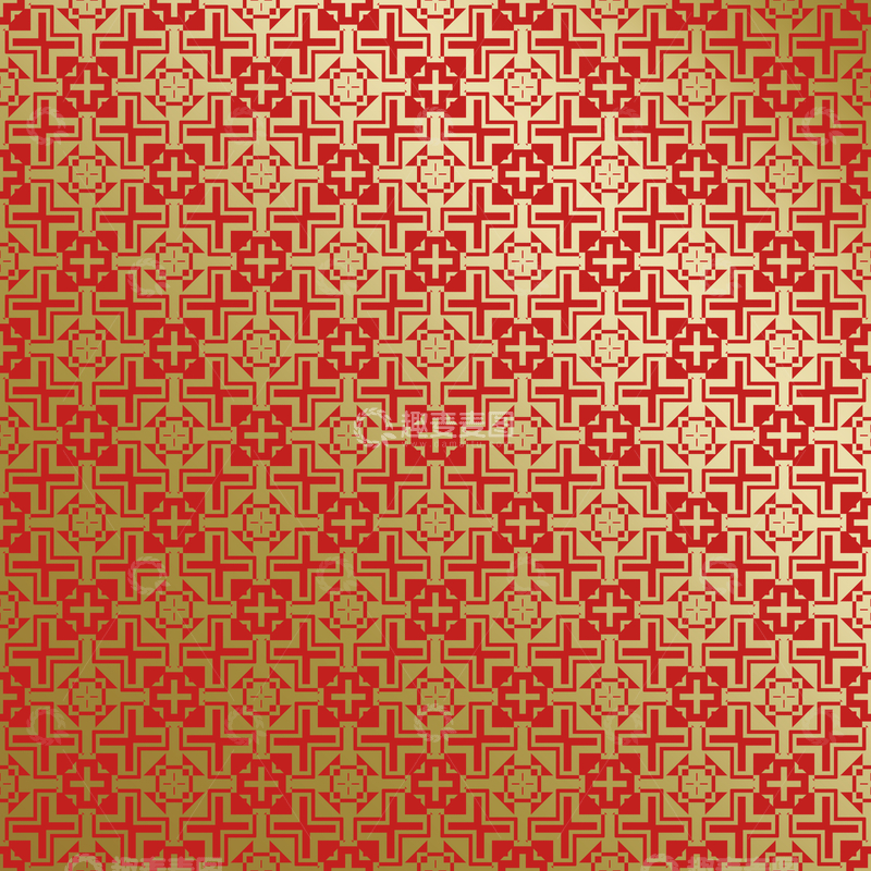 源文件下载【趣麦麦图】-红金中式喜庆花纹背景553