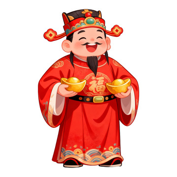 卡通手绘财神免抠元素