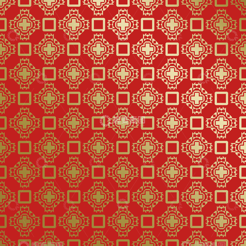 源文件下载【趣麦麦图】-红金中式喜庆花纹背景557