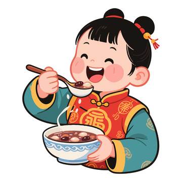 腊八节腊八粥卡通风格插画素材
