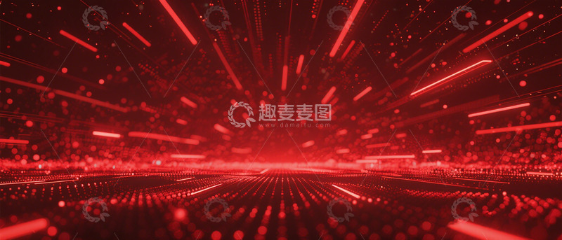 高清大图下载【趣麦麦图】红色科技空间动态背景