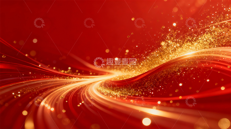 高清大图下载【趣麦麦图】-炫光金色流动背景设计素材