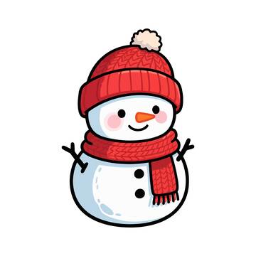 卡通雪人冬季节日装饰图案
