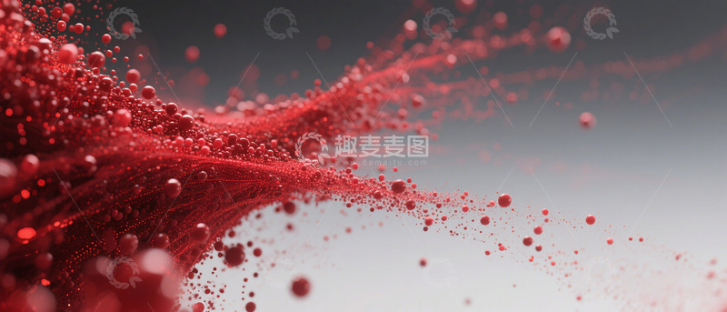 高清大图下载【趣麦麦图】红色粒子流动特效背景