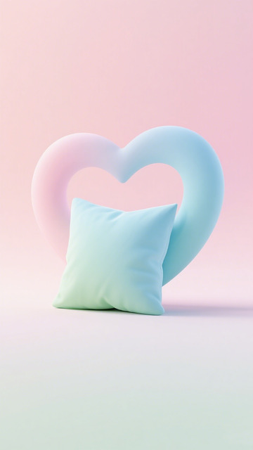 心形抱枕浪漫背景