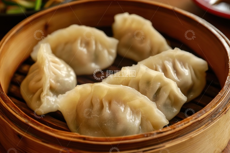 高清大图下载【趣麦麦图】美味的一笼蒸饺
