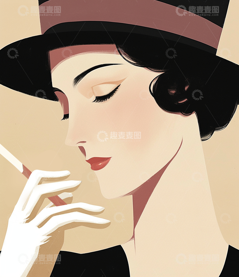 源文件下载【趣麦麦图】扁平风格复古名伶3